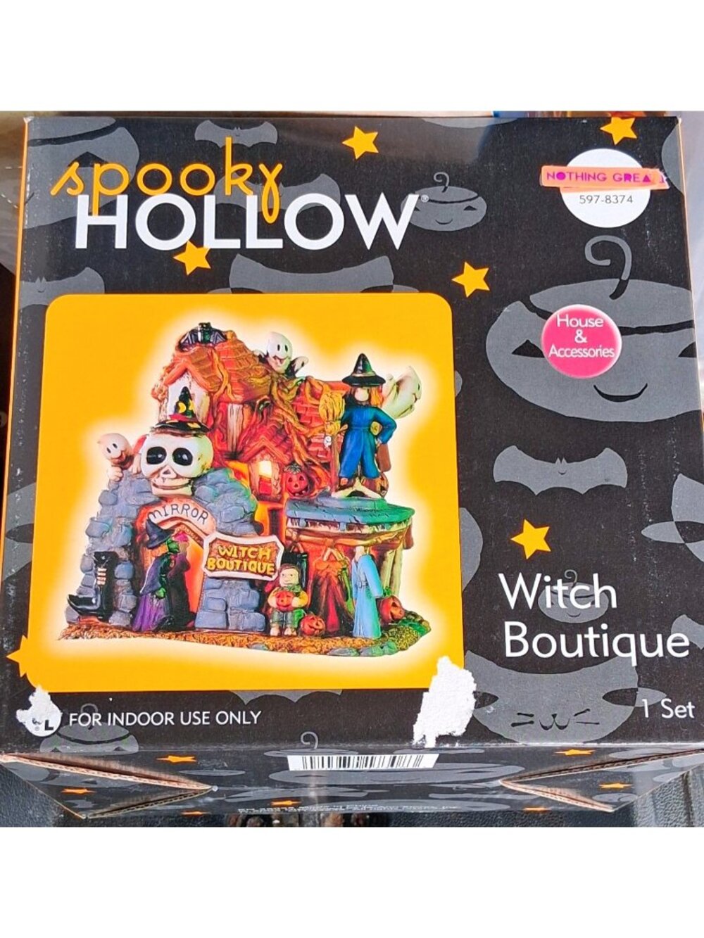 Spooky Hollow Witch Boutique Hand-Painted Porcelain House With Light-Up Feature